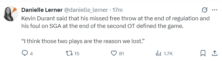 个加时赛, 惜败雷霆 个加时赛, 惜败雷霆